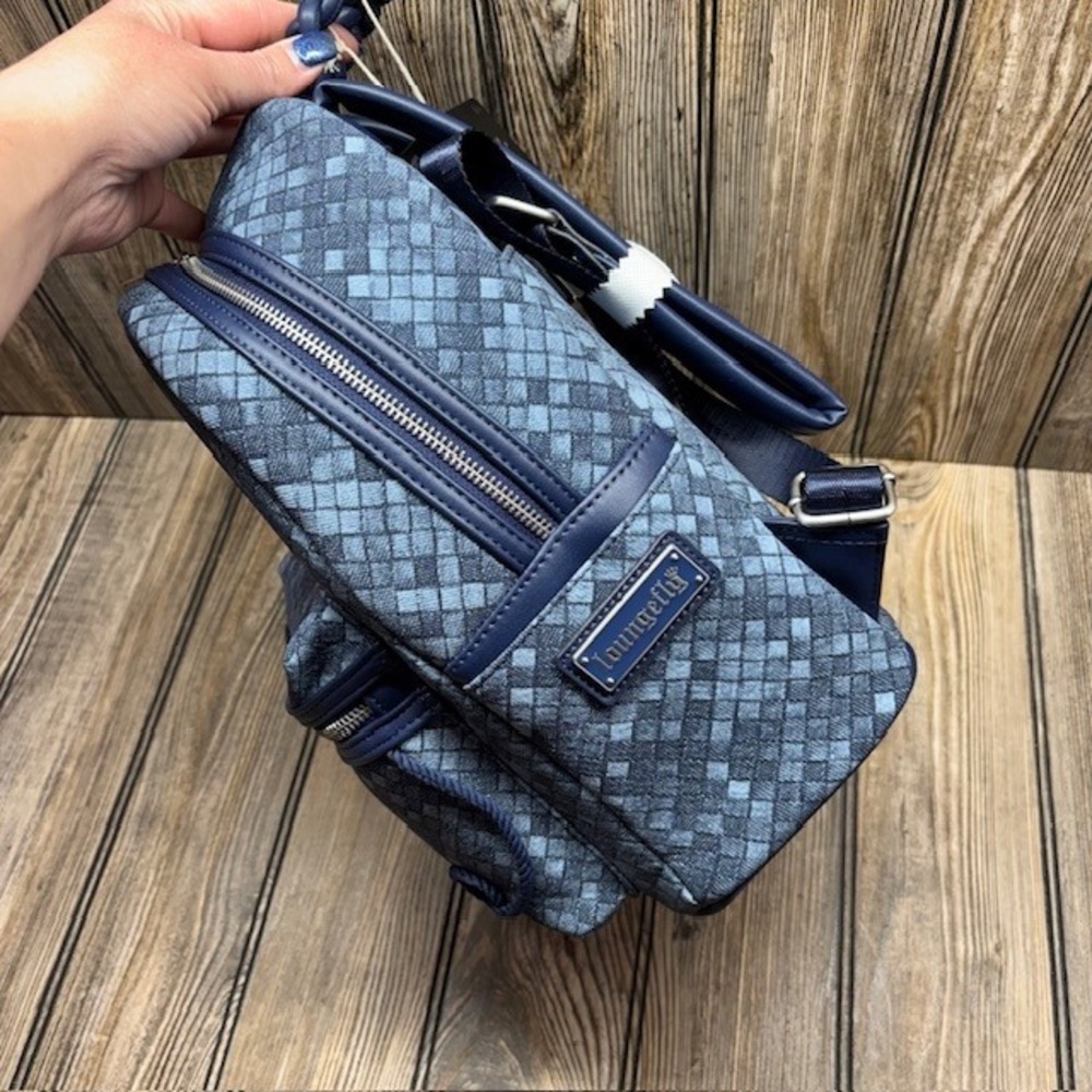 Loungefly Blue Checkered Mini Backpack - Picture 4 of 4